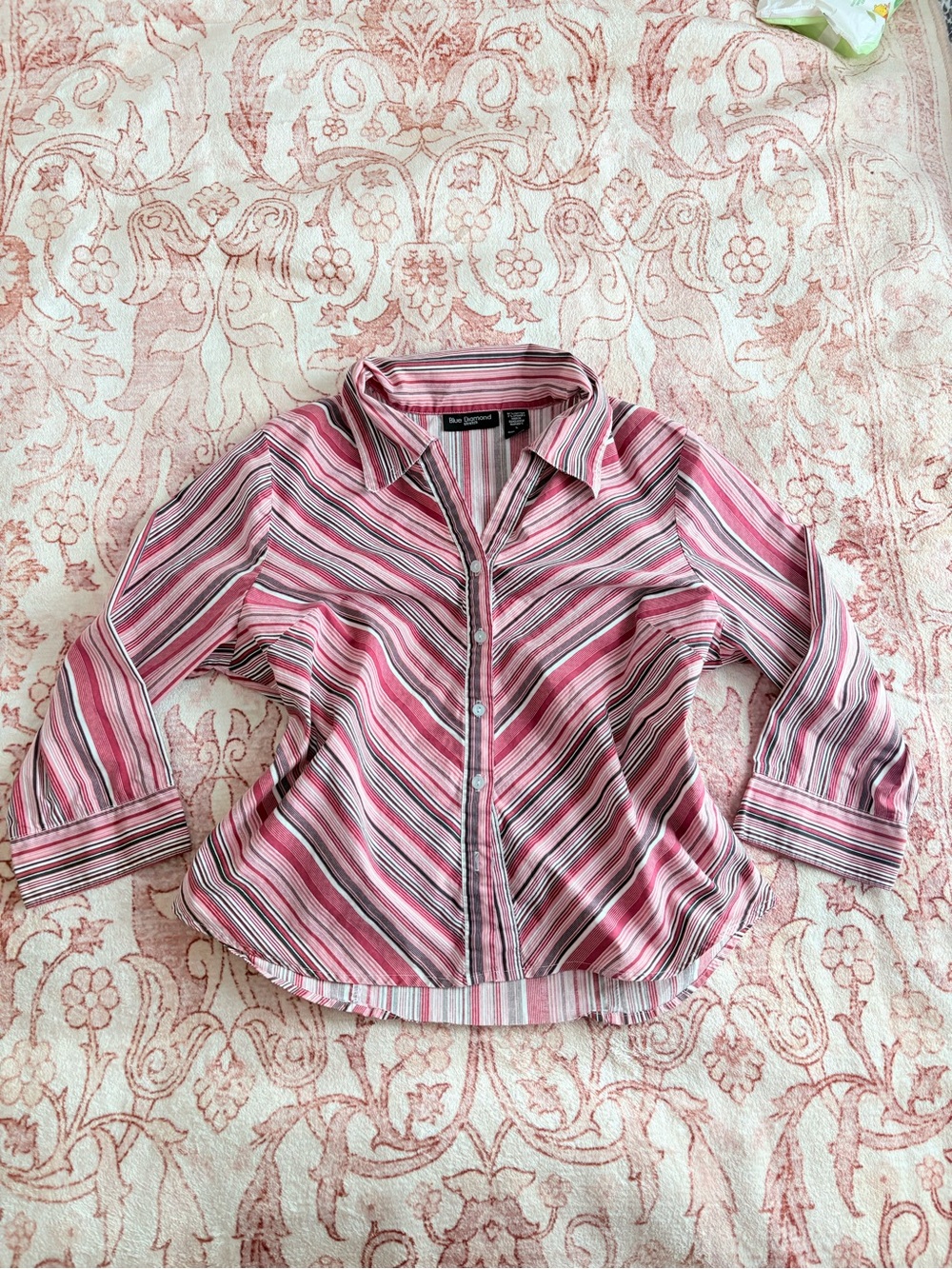 Striped button-up women's top